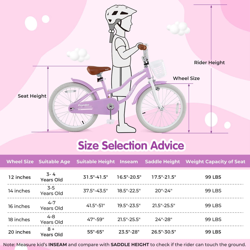 Costway 18'' Kids Bike Toddler Bicycle with Training Wheel Kickstand for 4-8 Years Old Pink