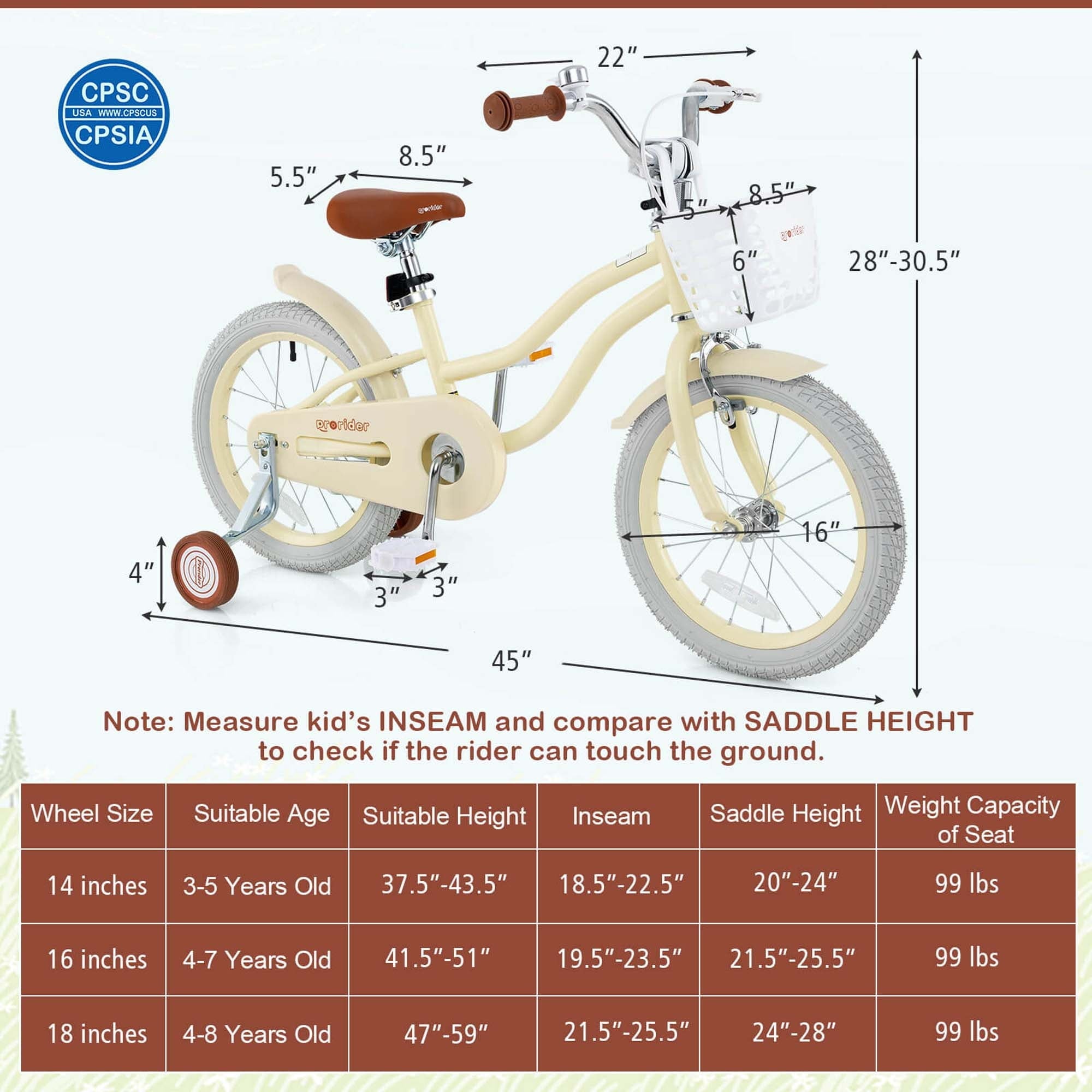 Costway 18'' Kids Bike Toddler Bicycle with Training Wheel Kickstand for 4-8 Years Old Pink