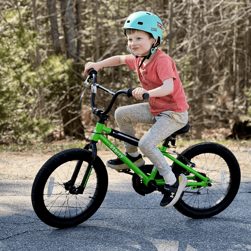 Glerc 14 Inch Little Kids Bike BMX Style Bicycle with Training Wheels Coaster Brake for 3 4 5 Years Old Boys Girls, Blue
