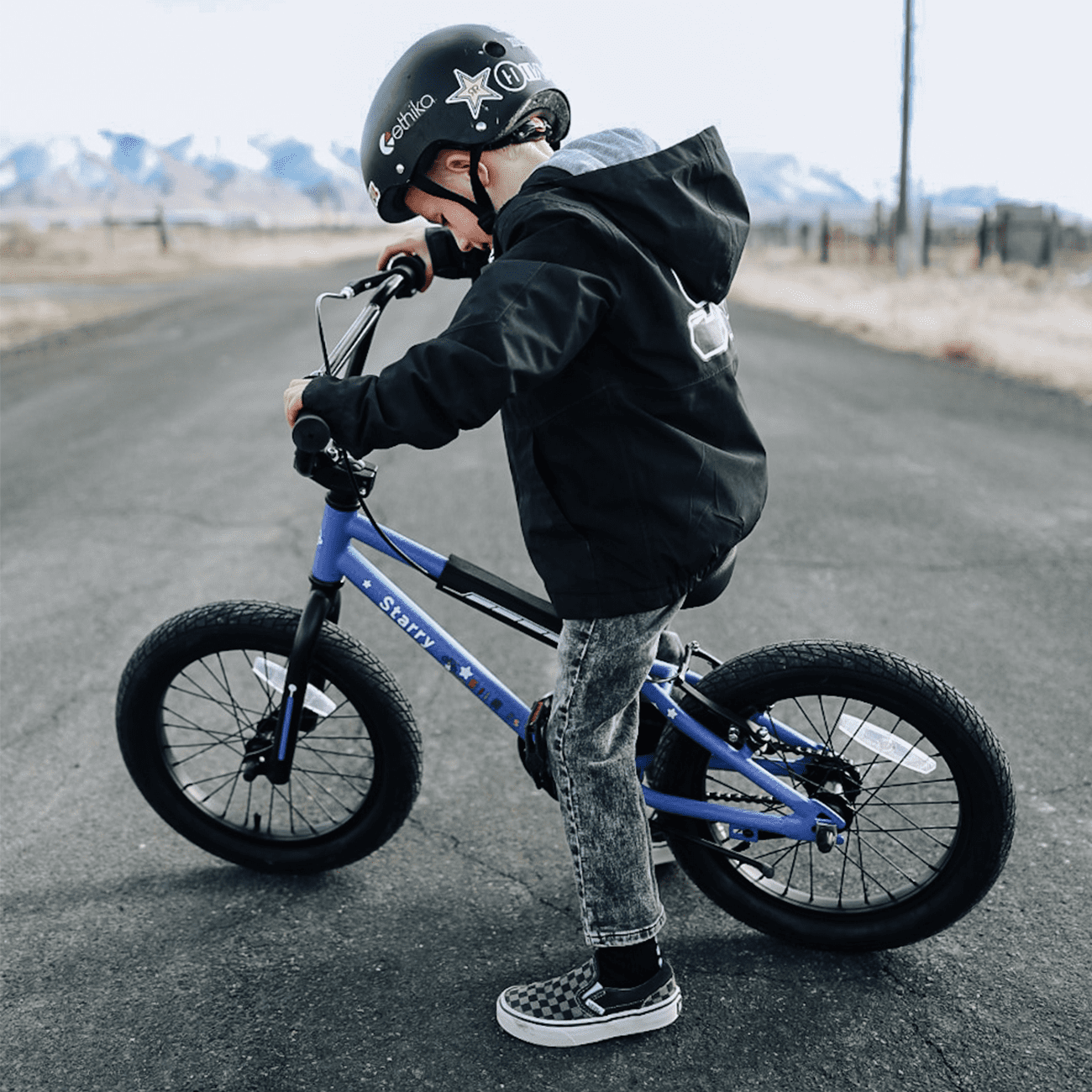 Glerc 14 Inch Little Kids Bike BMX Style Bicycle with Training Wheels Coaster Brake for 3 4 5 Years Old Boys Girls, Blue